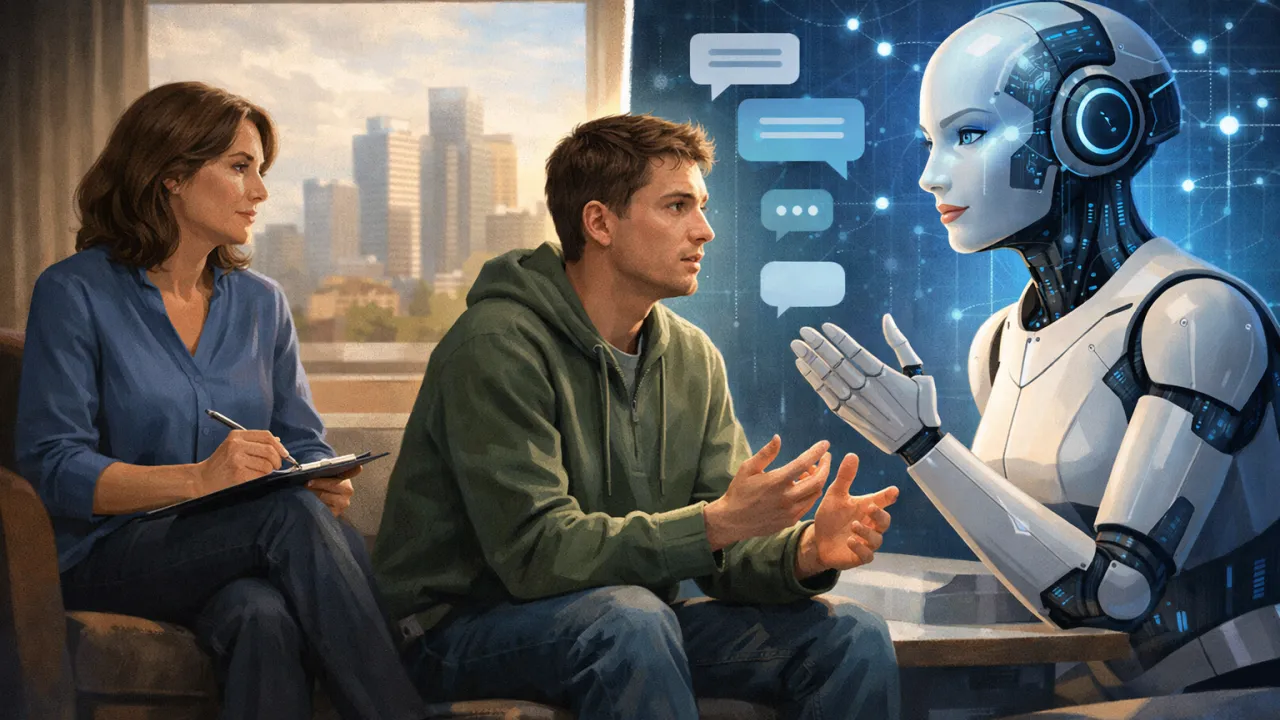 Psychotherapist conducting research on AI chatbot therapy